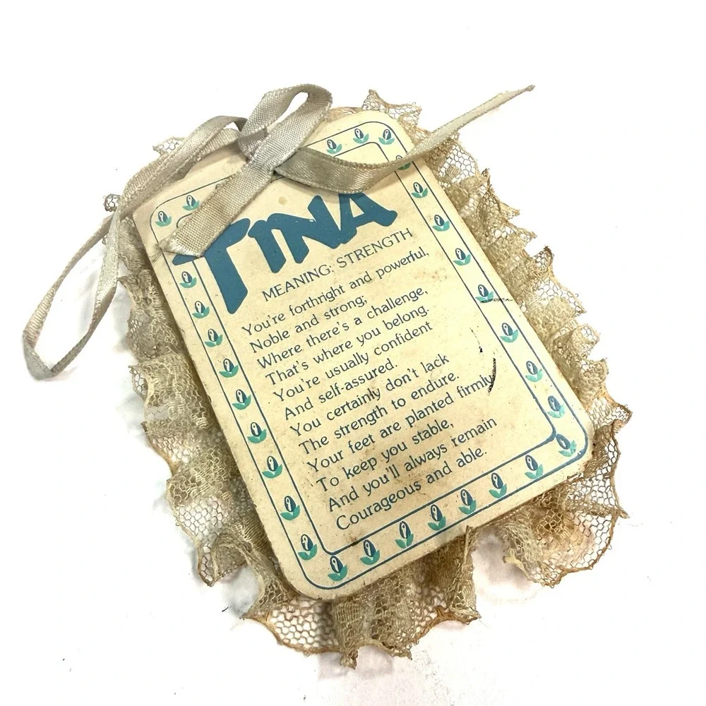 Vintage Tina Name Meaning Refrigerator Magnet Papel Marci G Taiwan Lace Decor